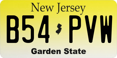 NJ license plate B54PVW