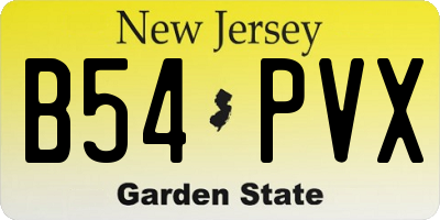 NJ license plate B54PVX