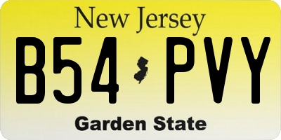 NJ license plate B54PVY
