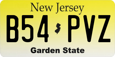NJ license plate B54PVZ