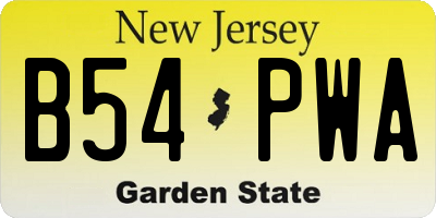 NJ license plate B54PWA