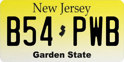 NJ license plate B54PWB
