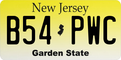 NJ license plate B54PWC