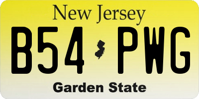 NJ license plate B54PWG