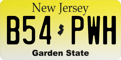 NJ license plate B54PWH