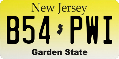 NJ license plate B54PWI