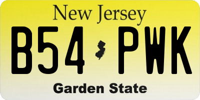 NJ license plate B54PWK