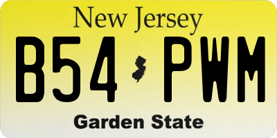 NJ license plate B54PWM