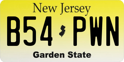 NJ license plate B54PWN