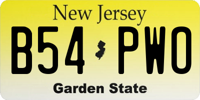 NJ license plate B54PWO