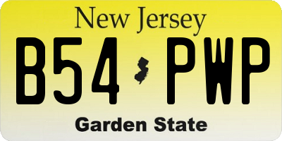 NJ license plate B54PWP