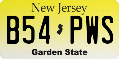 NJ license plate B54PWS