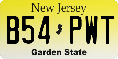 NJ license plate B54PWT