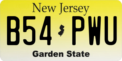 NJ license plate B54PWU