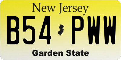 NJ license plate B54PWW