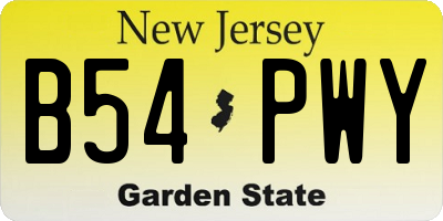 NJ license plate B54PWY