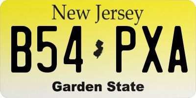 NJ license plate B54PXA
