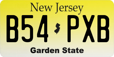 NJ license plate B54PXB