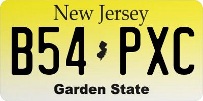 NJ license plate B54PXC