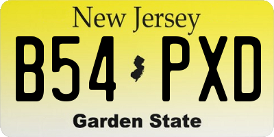 NJ license plate B54PXD