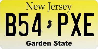 NJ license plate B54PXE