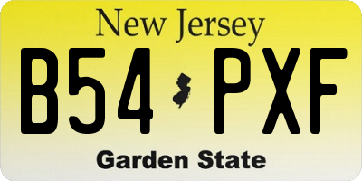 NJ license plate B54PXF