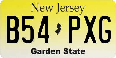 NJ license plate B54PXG