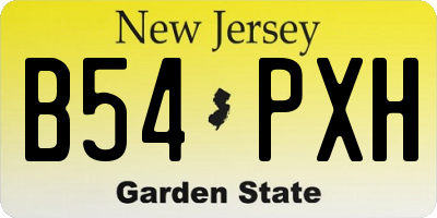 NJ license plate B54PXH