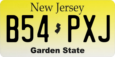 NJ license plate B54PXJ