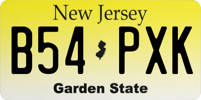 NJ license plate B54PXK