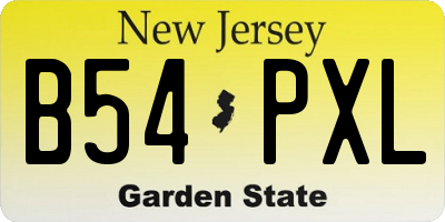 NJ license plate B54PXL