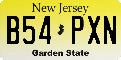 NJ license plate B54PXN