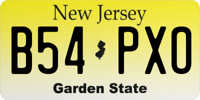 NJ license plate B54PXO