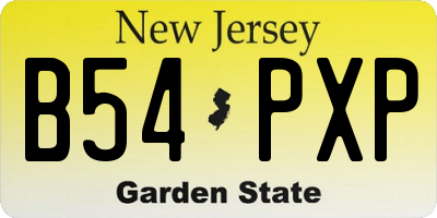 NJ license plate B54PXP