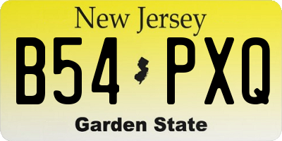 NJ license plate B54PXQ