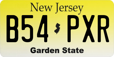 NJ license plate B54PXR