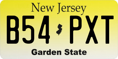 NJ license plate B54PXT
