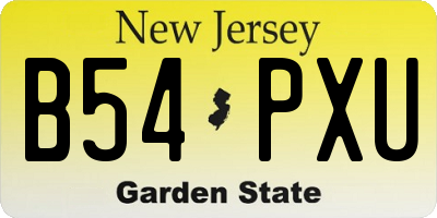 NJ license plate B54PXU