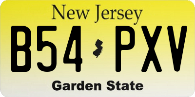 NJ license plate B54PXV