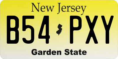 NJ license plate B54PXY