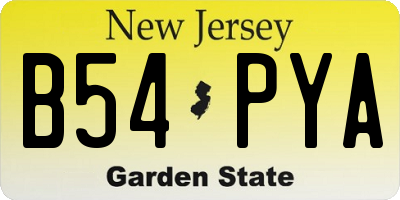 NJ license plate B54PYA
