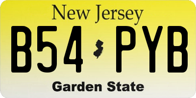 NJ license plate B54PYB