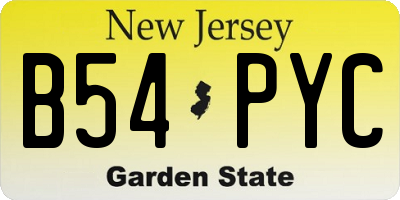 NJ license plate B54PYC