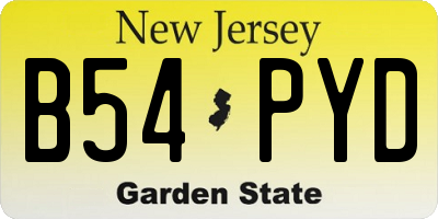 NJ license plate B54PYD