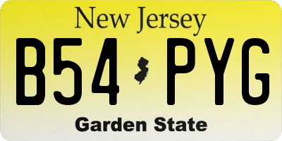 NJ license plate B54PYG