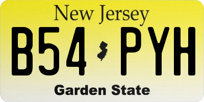 NJ license plate B54PYH