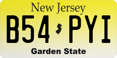 NJ license plate B54PYI