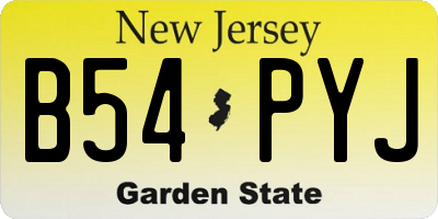 NJ license plate B54PYJ