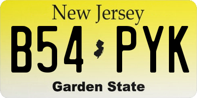 NJ license plate B54PYK