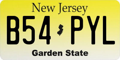 NJ license plate B54PYL